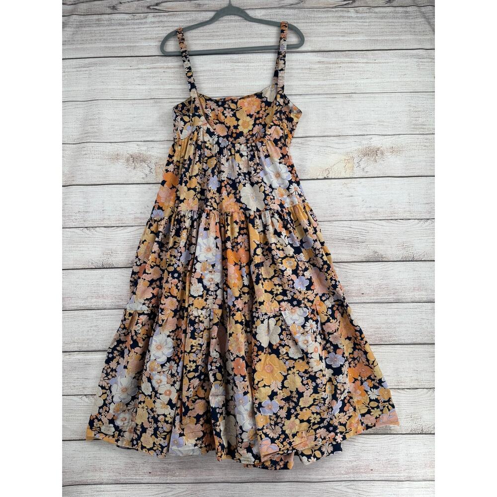 Free People Floral Tiered Maxi Dress in Black, Peach, Yellow